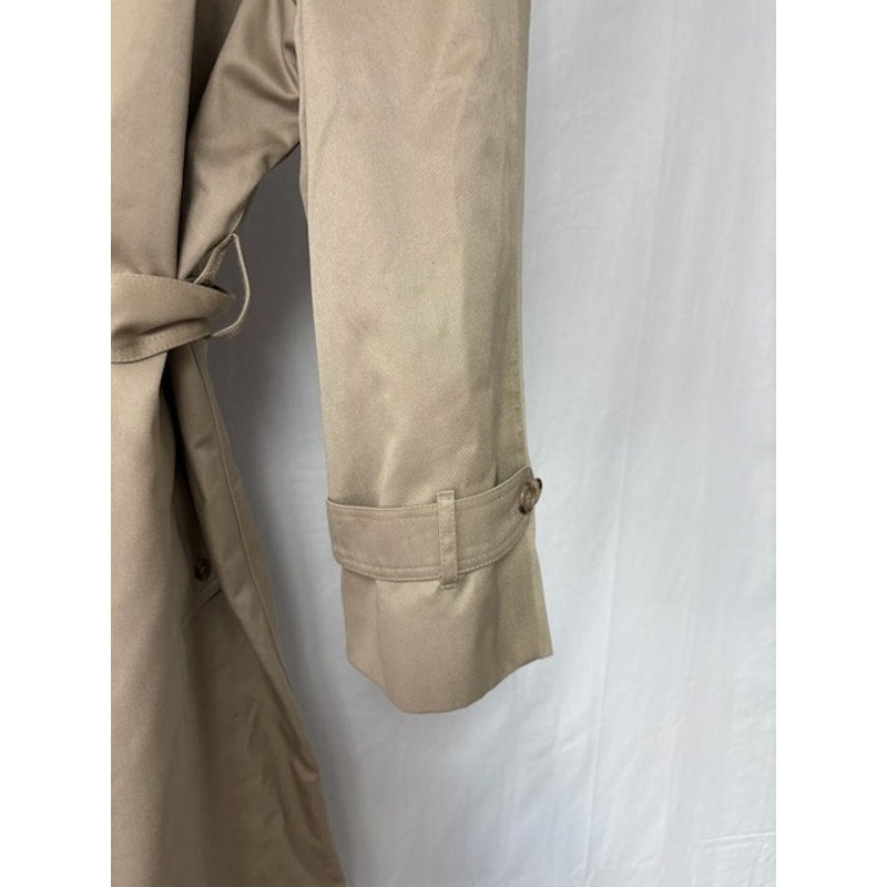 London Fog Vintage Trenchcoat Full-Zp Classic Old Money Luxury Tan Womens Sz 44