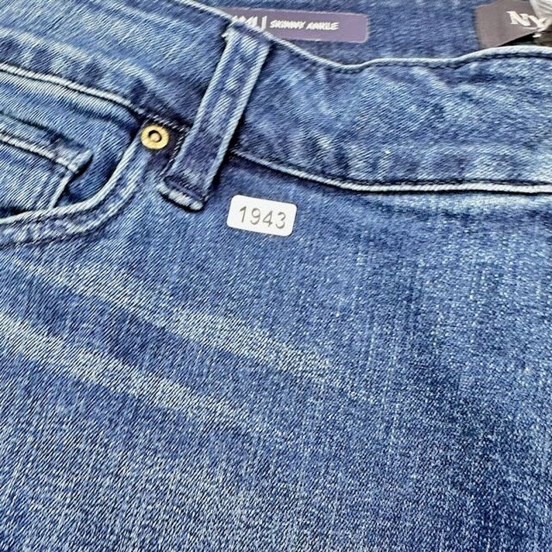 NYDJ Ami Skinny Ankle Jeans Embellished Beaded Denim Pioneer Wash Womens 20W
