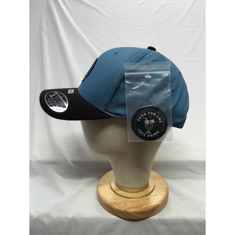 Melin Double Drink Flexfit 110 Snapback Hat Blue Black Logo Unisex OSFM