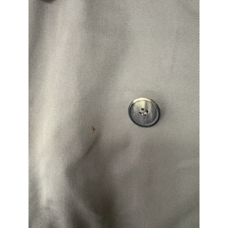 Oakton Ltd Vintage Trench Coat Button Double Breast Belted Gray Mens Sz 46 Long