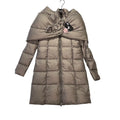 Patrizia Pepe Premium Long Puffer Down-Jacket Full-Zip Beige Womens Size 44