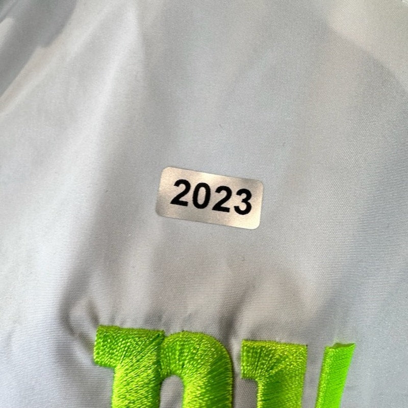 G III by Carl Banks NY Yankees Windbreaker Jacket Zip Up White Lime Womens L