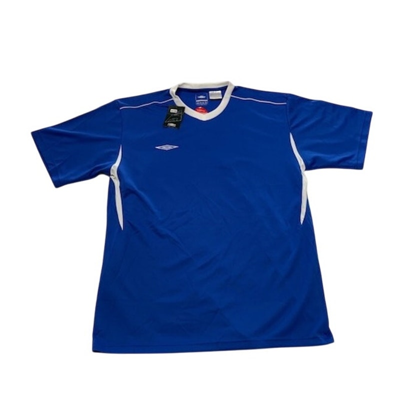 Umbro Azul Jersey Shirt Short Sleeve Crewneck Royal Blue/White Mens Size L