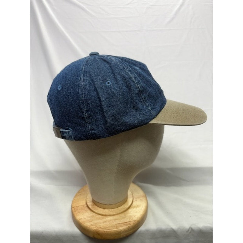 NAPA Denim Strapback Hat Embroidered Logo Blue Tan Cap Unisex Adult OSFA