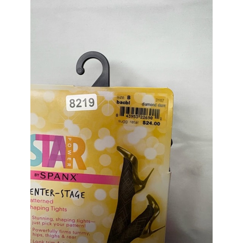 Star Power By SPANX Center Stage Diamond Daze Shaping Tights Black Size B