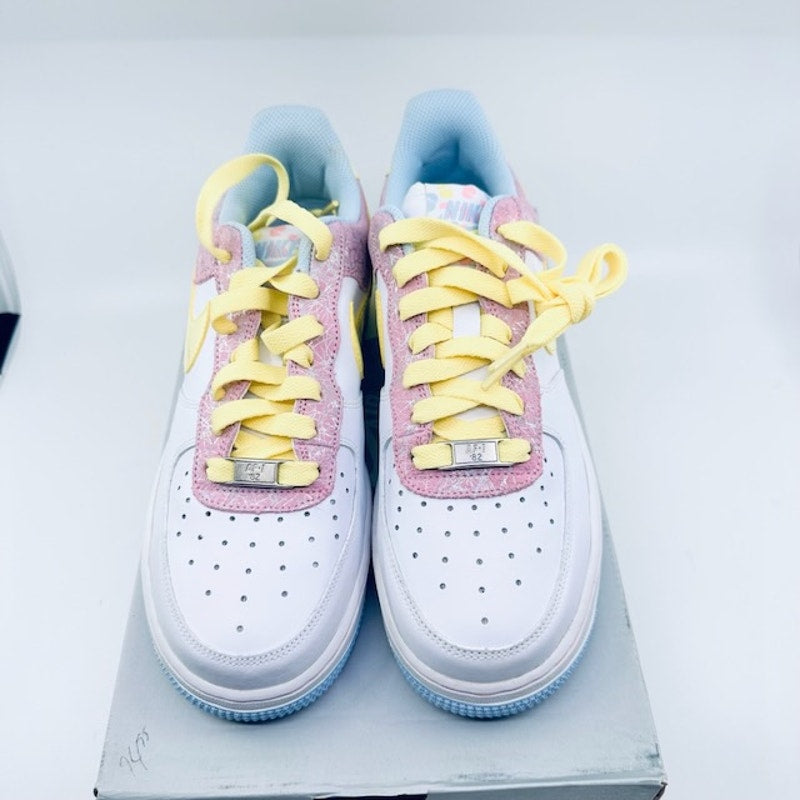 Nike Air Force 1 GS Sneakers Shoes 314219-171 Lace Up Lemon Chiffon Kids 6Y
