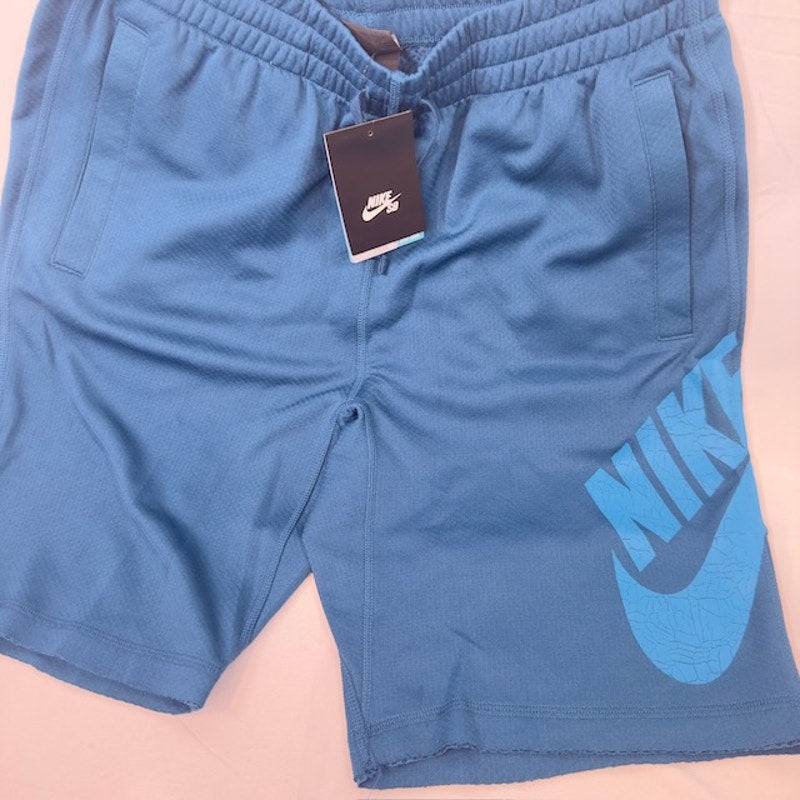 Nike SB Alumni Woven Shorts Drawstring Waist Raw Hem Pull On Blue Mens Size S