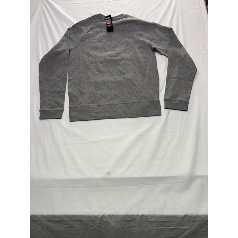 Majestic New England Patriots Flex Logo Faded Sweatshirt Gray Mens Size M