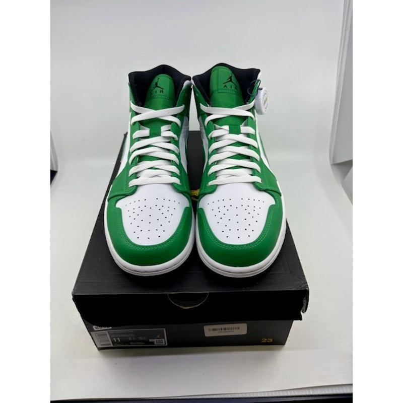 Nike Air Jordan 1 Mid Shoes DQ8426-301 Lucky Green White Black Mens Size 11