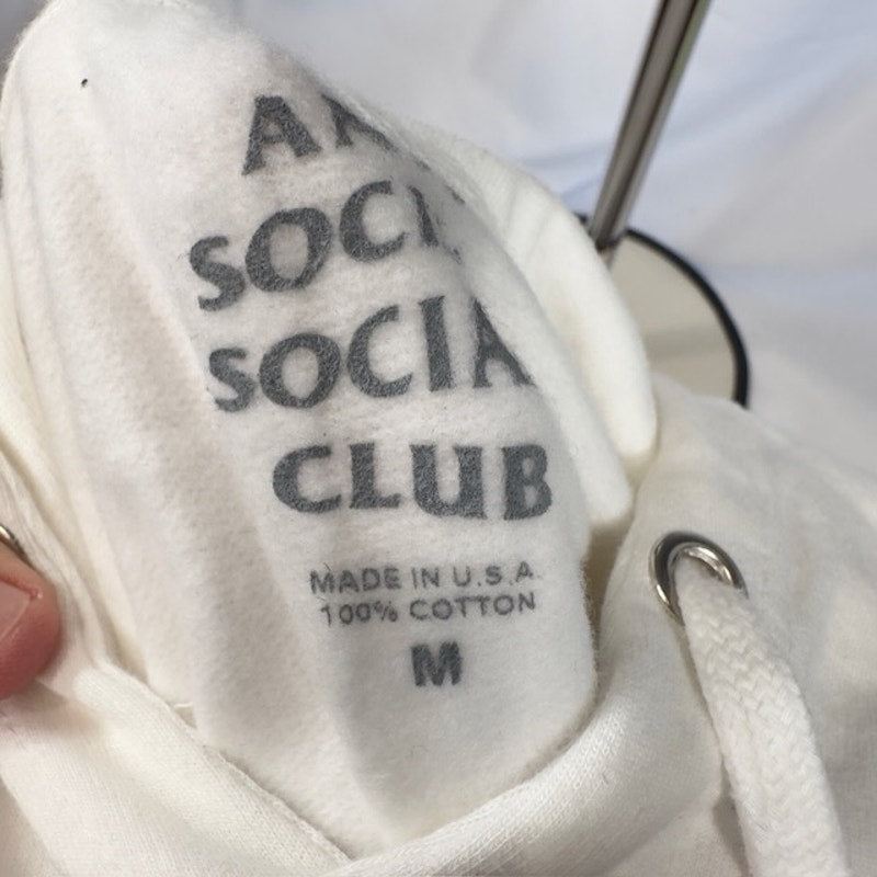 Anti Social Social Club Type R Hoodie Pullover Oversized Fit White Mens Size M
