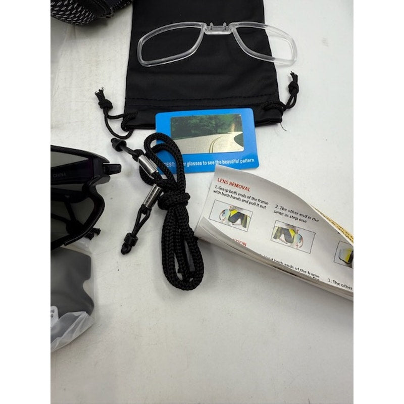 Polarized Sports Sunglasses Interchangeable Lens Mens/Womens Blue
