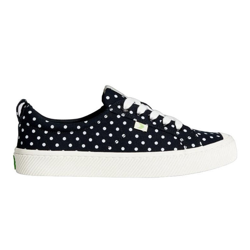 Cariuma Unisex Oca Low Canvas Sneaker Shoes Black White Polka Dots Size 4.5/6