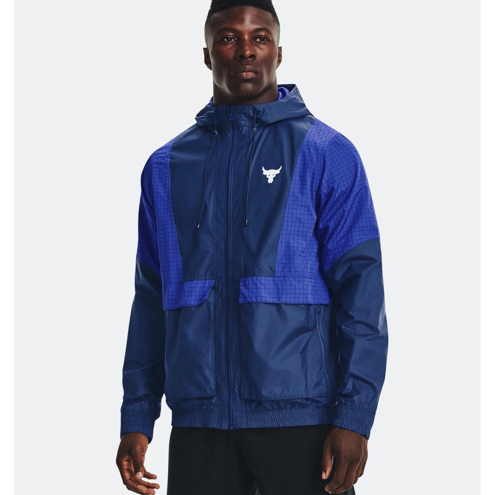 Under Armour Project Rock Storm Windbreaker 1367075-404 Blue Mens Size XL