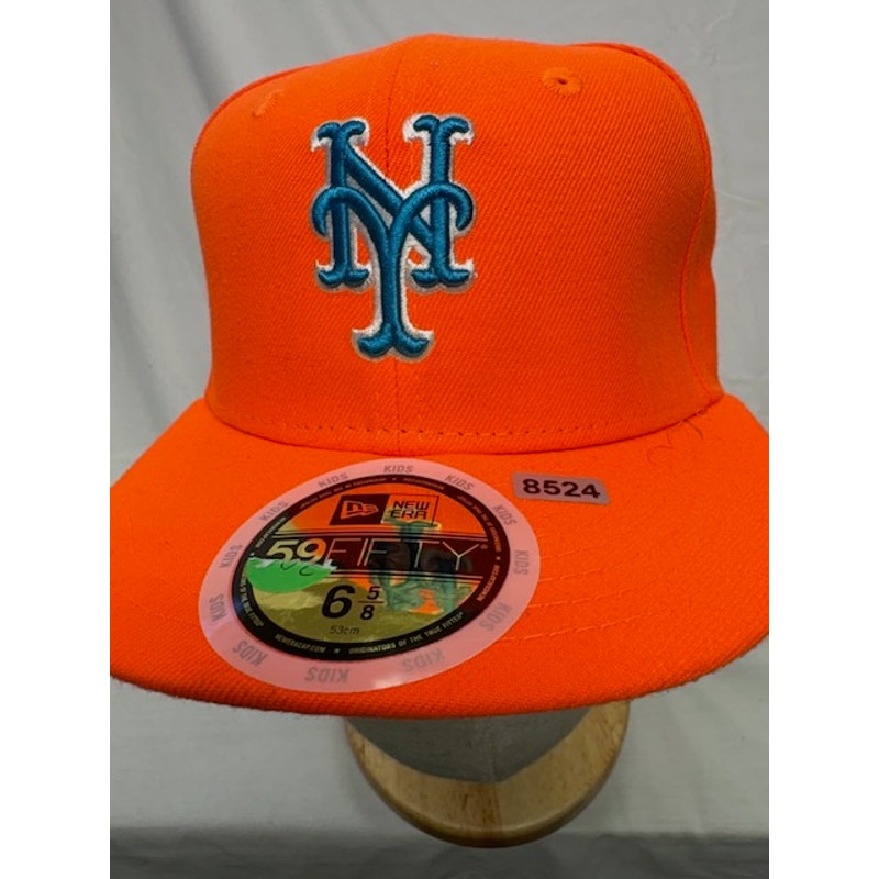 New Era New York Mets 59FIFTY Fitted Hat MLB Orange Unisex Adult Size 6 5/8