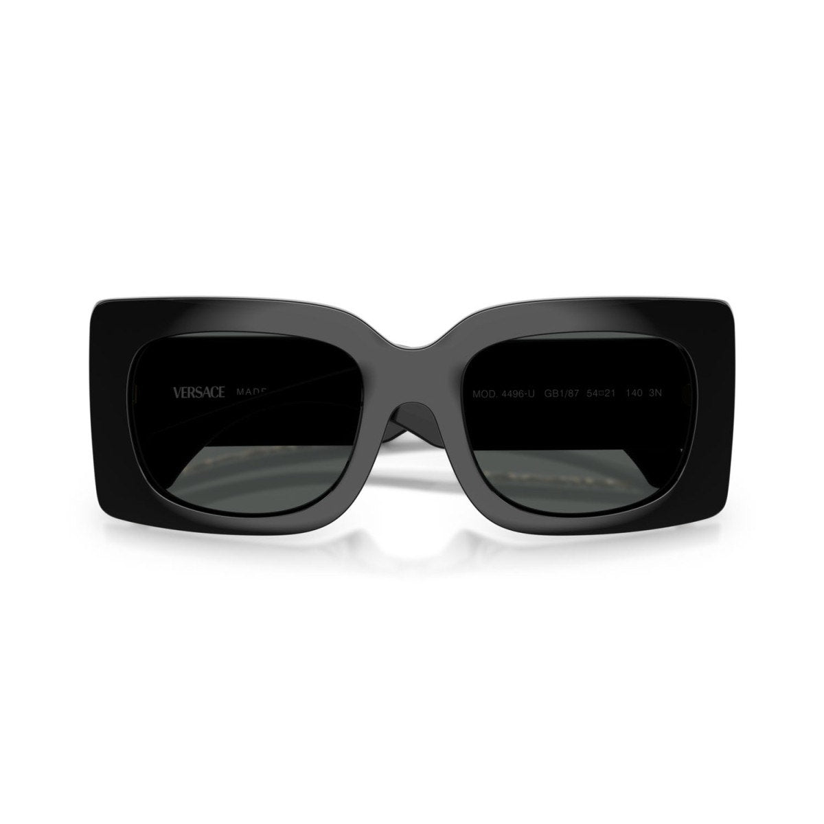 Versace Sunglasses Square Frame Gold Logo Designer Luxury Black Womens OS