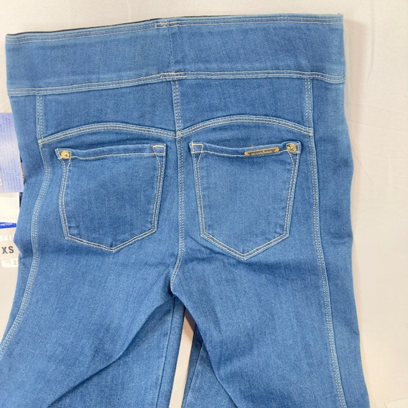 Nygard Luxe Denim Slims Lattice Skimmer Shorts Light Indigo Denim Womens Size XS