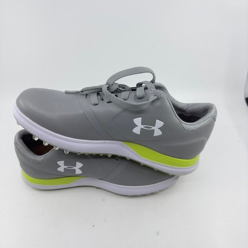 Under Armour UA Performance Spikeless Golf Shoes Steel/Lime Fizz Womens Size 7