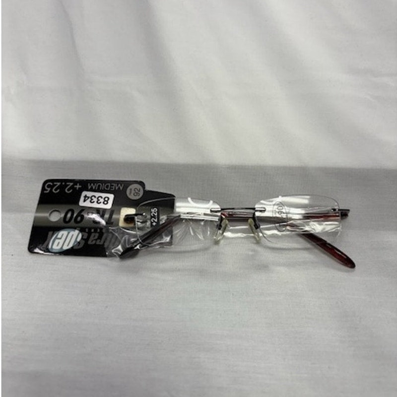Ultra Spex TR-90 Reading Glasses +2.25 Medium Lightweight Frame Red/Black