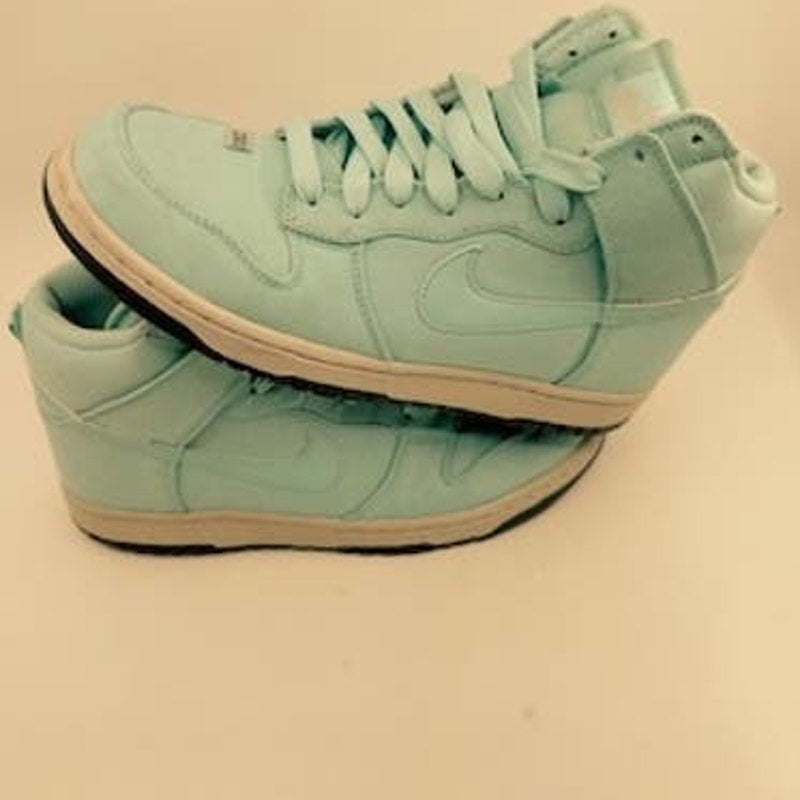 Nike 6.0 Dunk High Top Lace Up Canvas Sneaker 342257-401 Aqua Blue 8M 9.5W