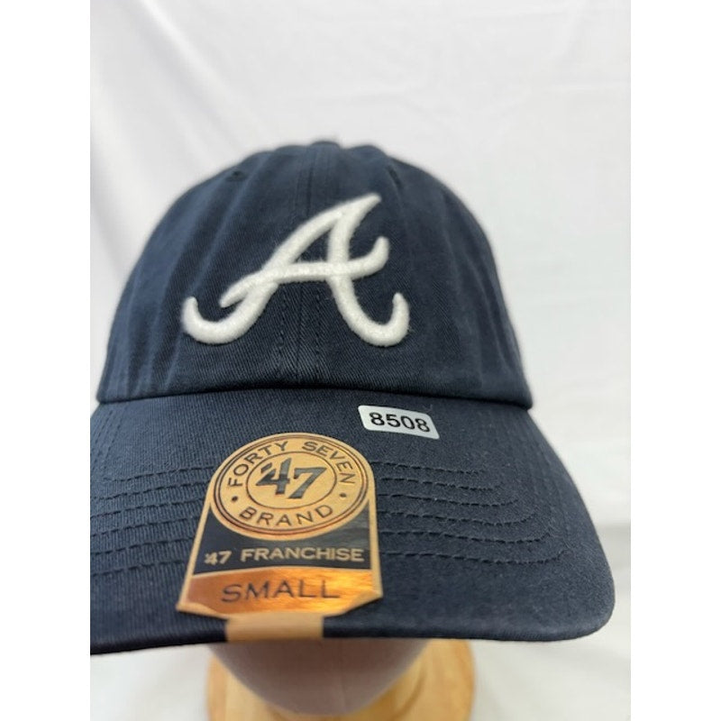‘47 Brand Atlanta Braves Franchise Fitted Cap MLB Logo Navy Unisex Small