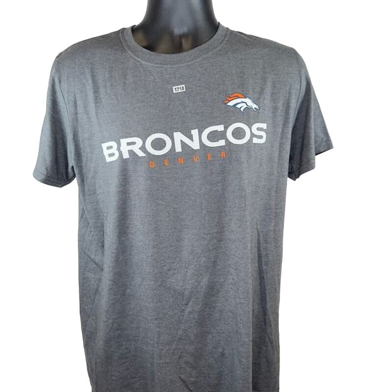 Majestic NFL Denver Bronchos T-Shirt Crewneck Standard Fit Gray Mens Size M