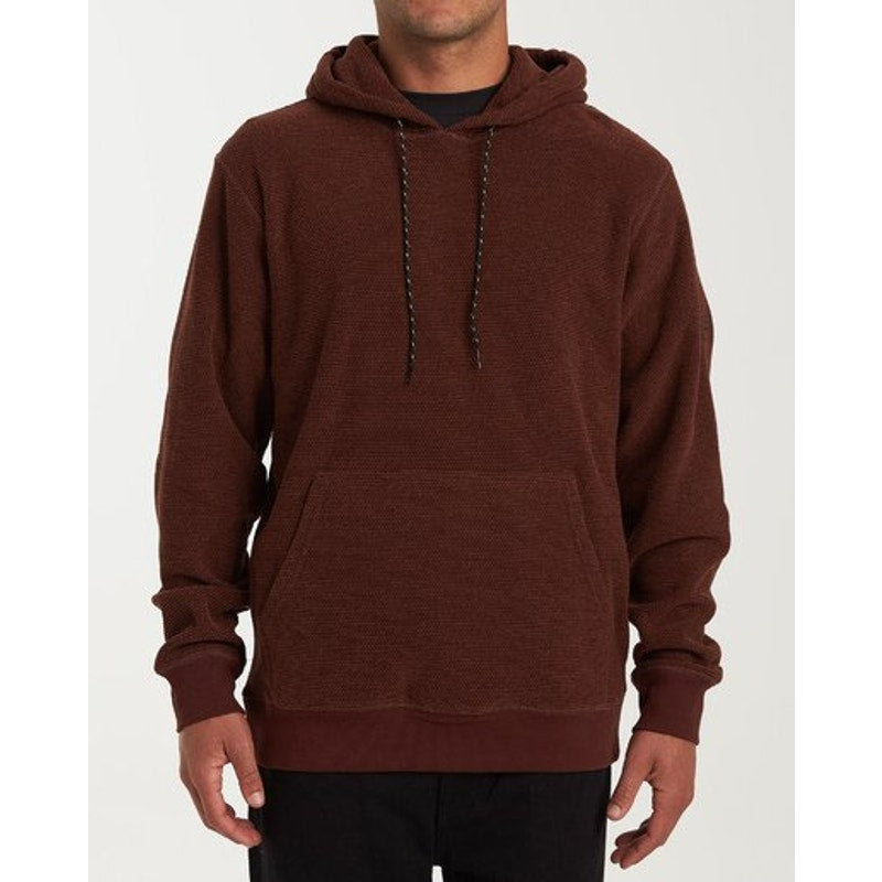 Billabong Outpost Pullover Sweatshirt Hooded Jacquard Fleece Orange Mens Size S
