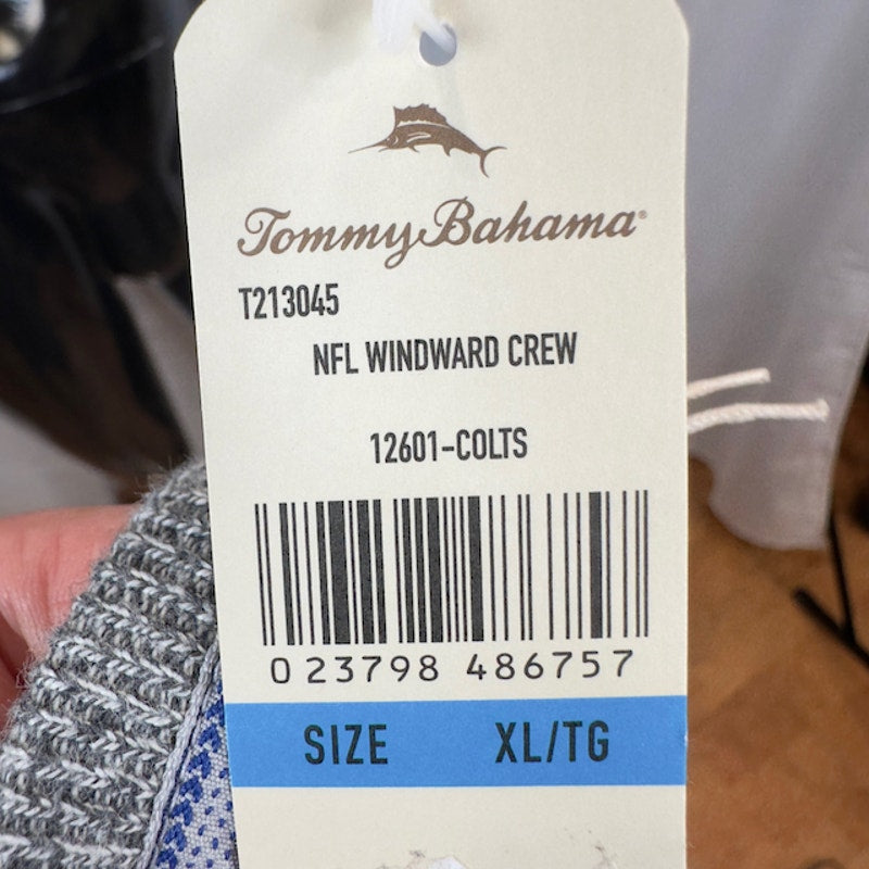 Tommy Bahama NFL Indianapolis Colts Graphic Crewneck Sweater Gray Womens XL