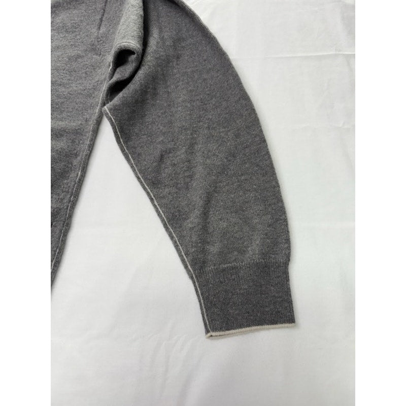 Lacoste Cardigan Sweater Low Cut V-Neck Button-Up Heather Agate Mens Size 36