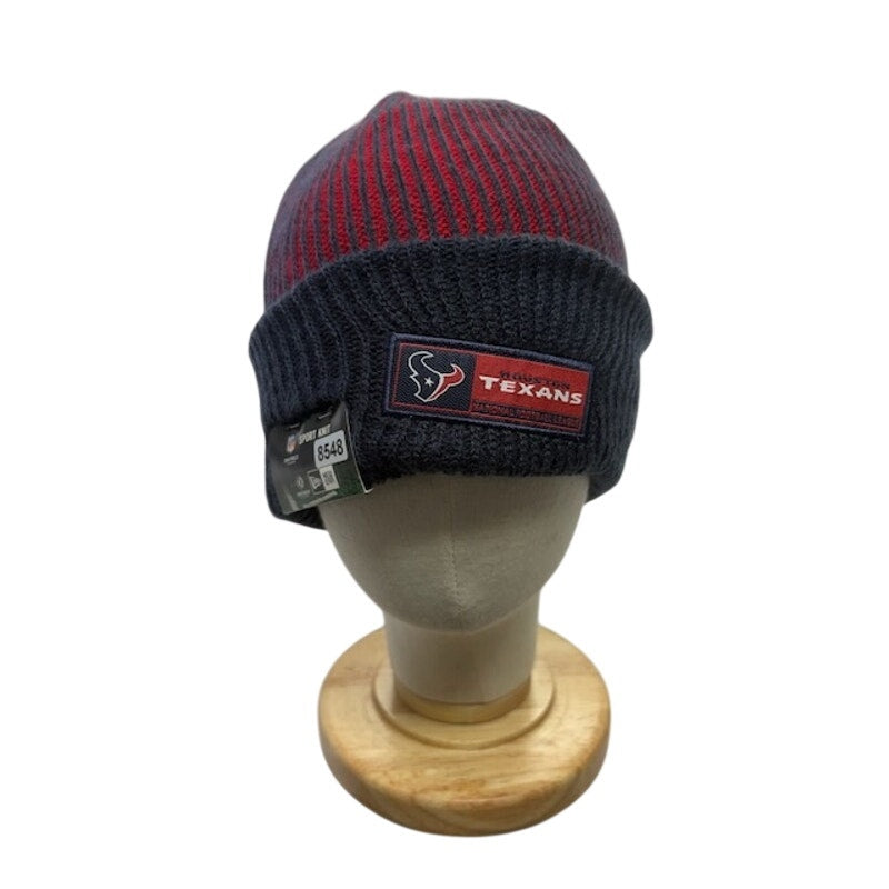New Era Houston Texans Sport Knit Beanie Cuffed NFL Hat Gray Red Adult OSFM