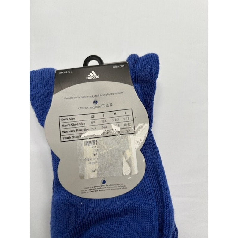 2 Pairs Adidas Soccer Socks Over The Calf Blue/White Mens Shoe Size M 5-8.5