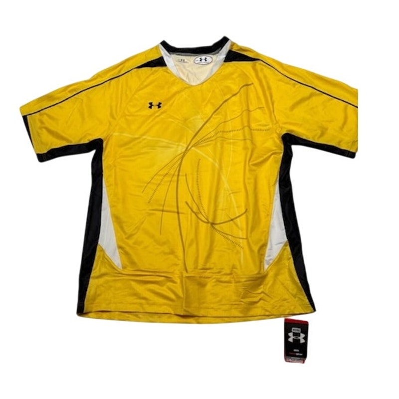 Under Armour HeatGear Soccer Jersey Short Sleeve Yellow/Black Mens Size XXL