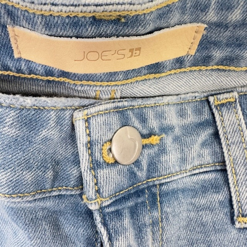 Joe's The Icon Skinny Cropped Jeans Mid Rise Raw Hem Denim Blue Womens 31
