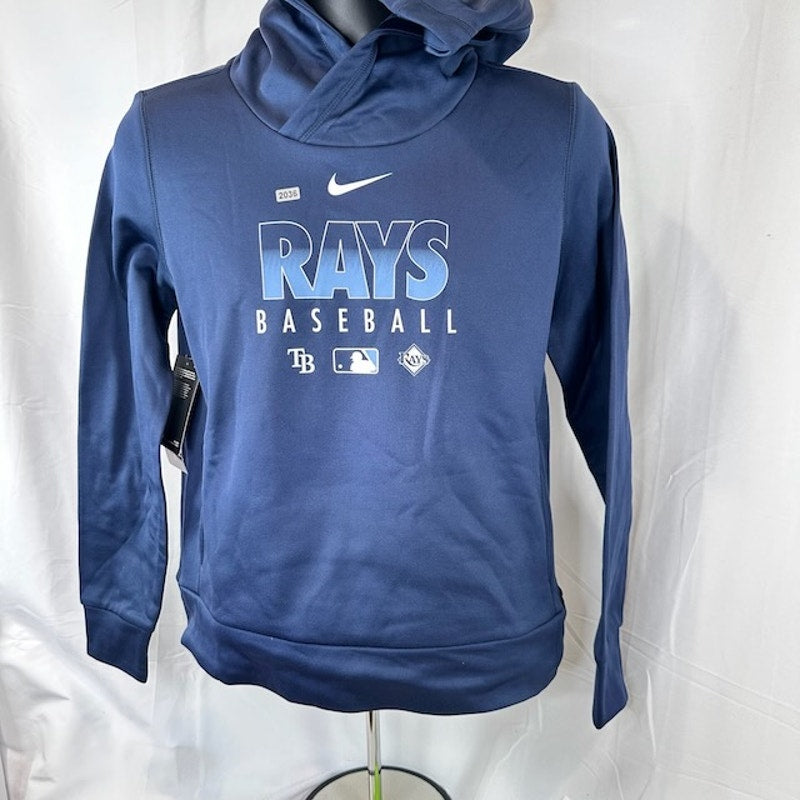 Nike MLB Tampa Bay Rays Authentic Performance Hoodie Pullover Navy Womens Size S