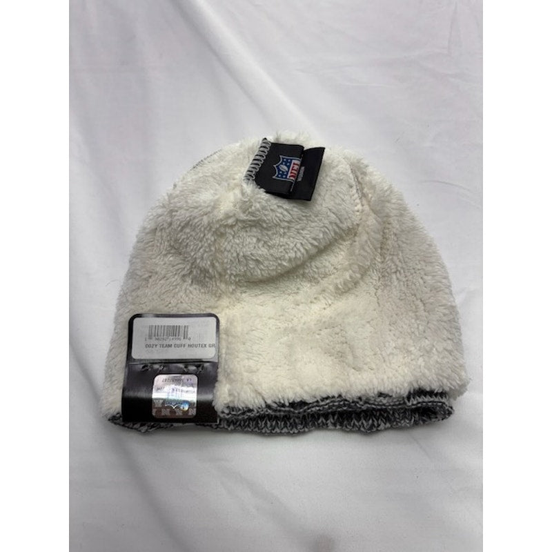 New Era NFL Cable Knit Pom Beanie Sherpa Lined Winter Hat Gray Womens OS
