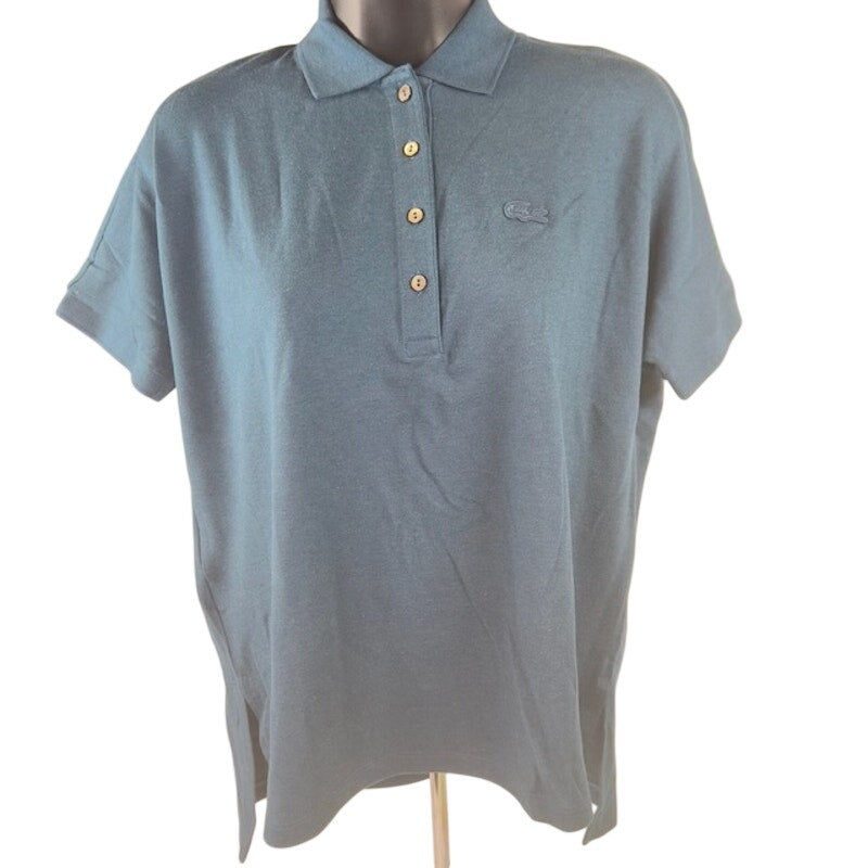 Lacoste Flowing Stretch Cotton Piqué Soft Polo Relaxed Fit Azurite Womens Size XS