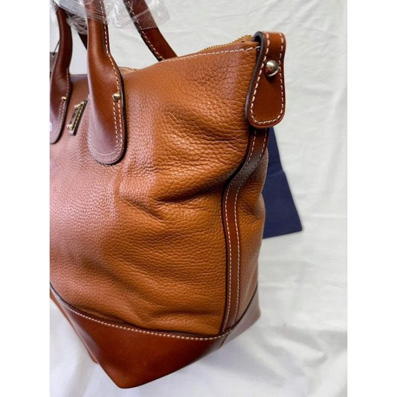 Dooney & Bourke Pebble Leather Tote Bag Set Shoulder Bag w/ Wristlet Brown