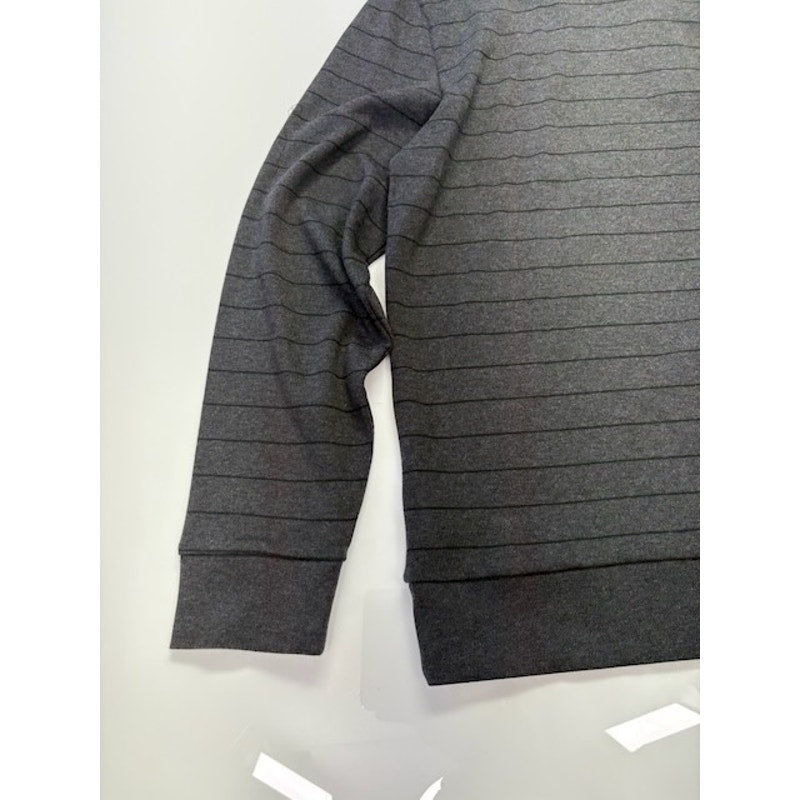 Calvin Klein Quarter-Zip Sweatshirt Liquid Touch Stripe Gray/Black Size XL