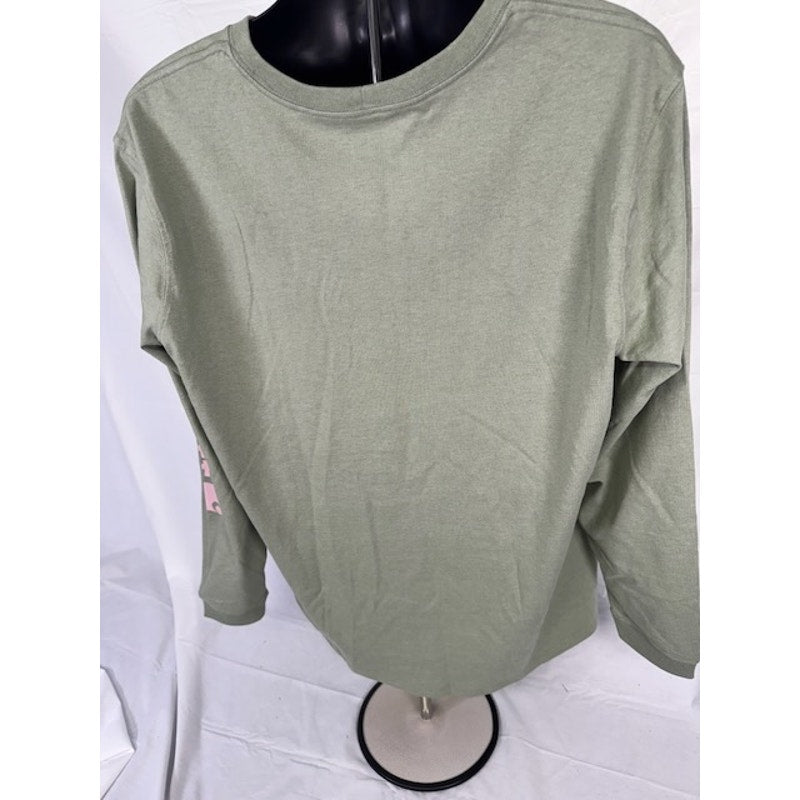 Carhartt Long Sleeve Heavyweight Loose Fit T-Shirt Workwear Green Womens XXL