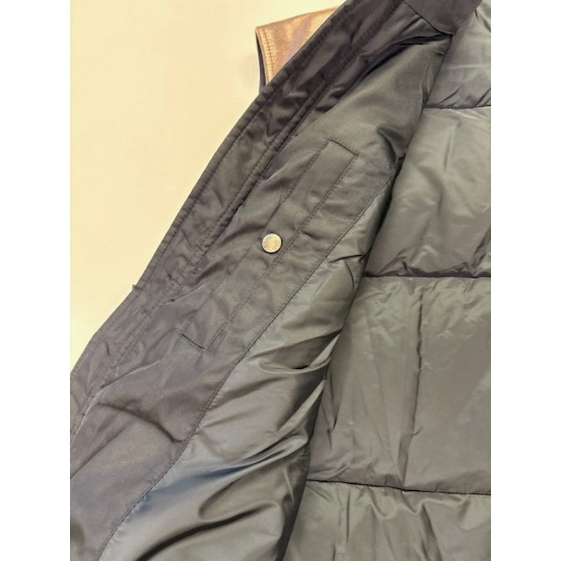 Prada Piumino Down Puffer Vest Zip-Up Gabardine Nylon Blue/Gold Mens Size 56