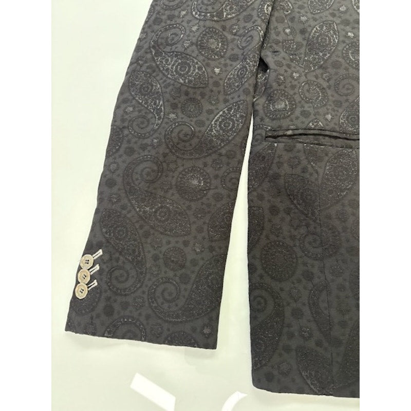 Bogosse Tibo Blazer Two Button Paisley Dragon Print Viscose Gray Mens Size 44