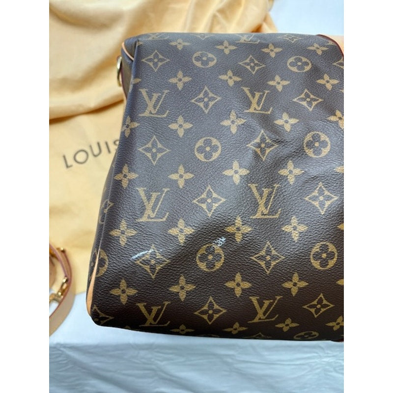Louis Vuitton Keepall Bandouliere Monogram Duffle Travel Bag W/ Strap Brown