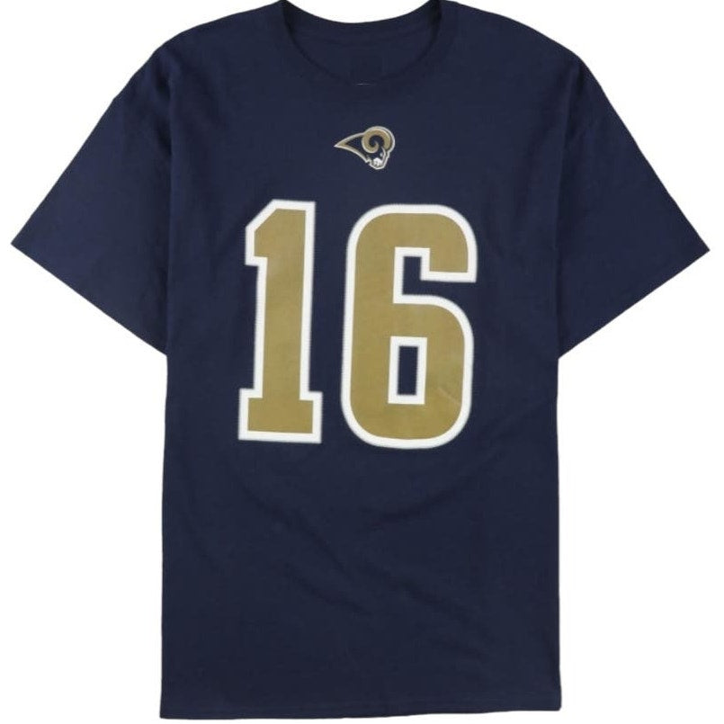 Nike NFL STL Rams Jared Goff #16 T-Shirt Crewneck Short Sleeve Navy Mens Size S