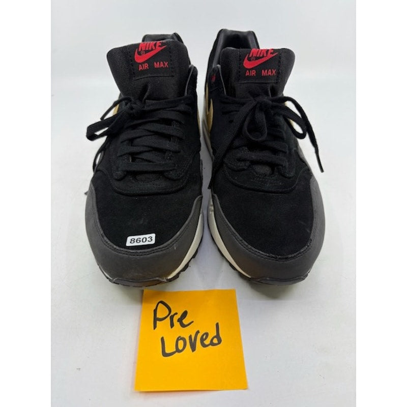 Nike Air Max 1 Sneaker Lace-Up Shoes 512033-076 Gold Hyper Red Mens Size 12