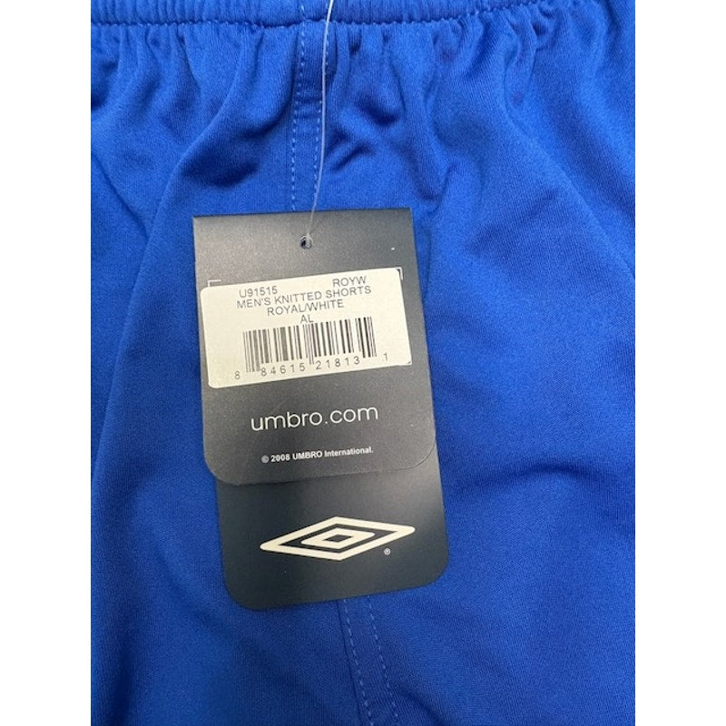 Umbro Knitted Shorts Elastic Waist Pull-On U91515 Royal Blue/White Mens Sz L