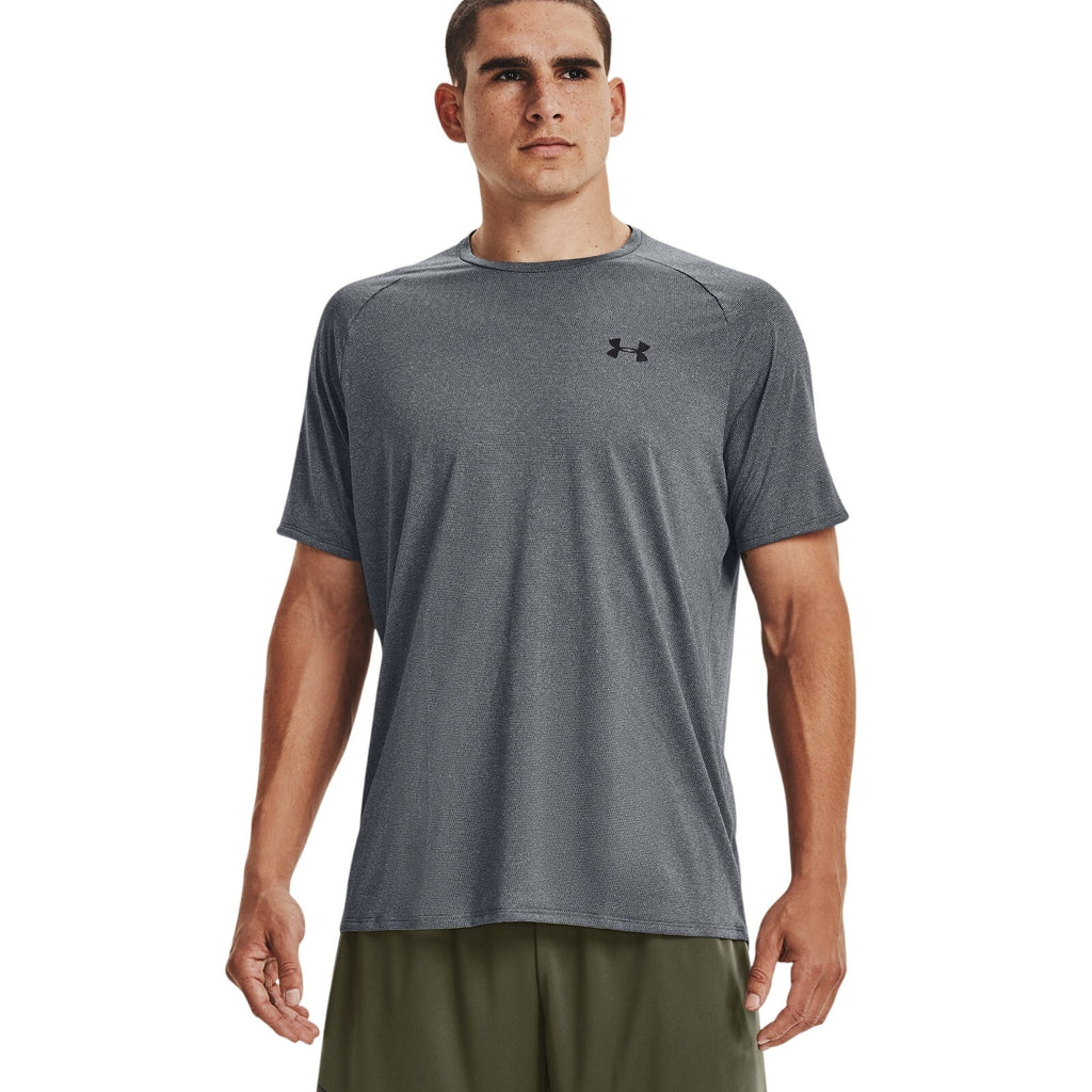 Under Armour UA Tech 2.0 Textured Short Sleeve T-Shirt Gray/Blue Mens Size XL
