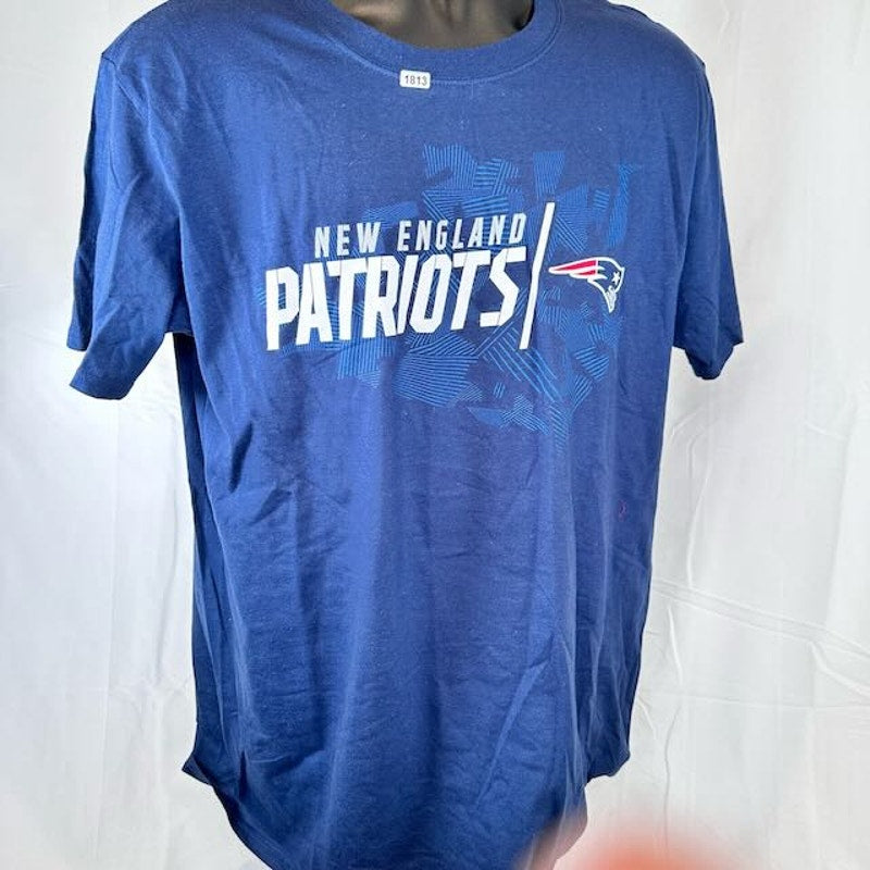 Majestic NFL New England Patriots Iconic Geo Drift T-Shirt Navy Blue Mens Size L
