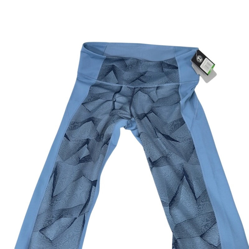 Under Armour UA Heatgear Fitted Leggings Geometric Pattern Blue Womens L