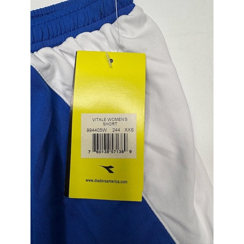Diadora Diadry Vitale Shorts Elastic Waist Pull-On Blue/White Womens Sz XXS