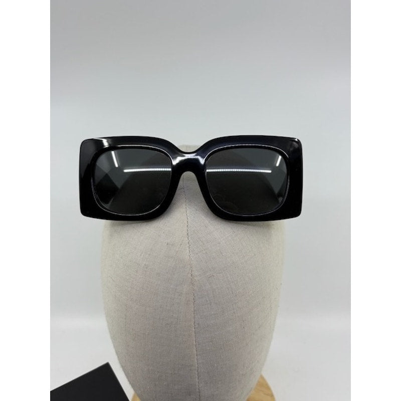 Versace Sunglasses Square Frame Gold Logo Designer Luxury Black Womens OS