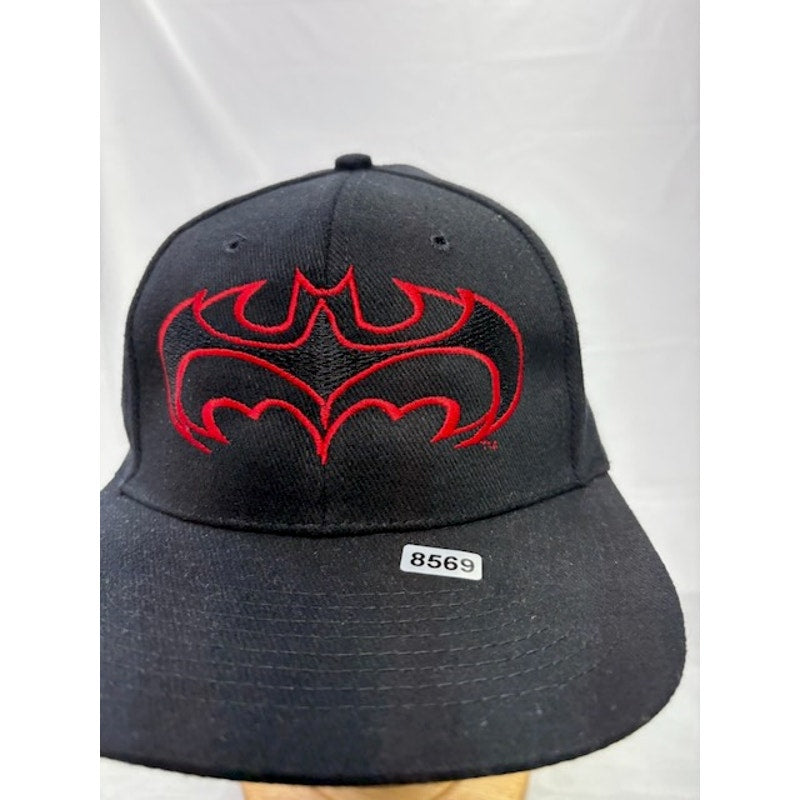 NISSIN 1996 Batman & Robin Snapback Cap Logo DC Comics Hat Black Red Mens OSFA